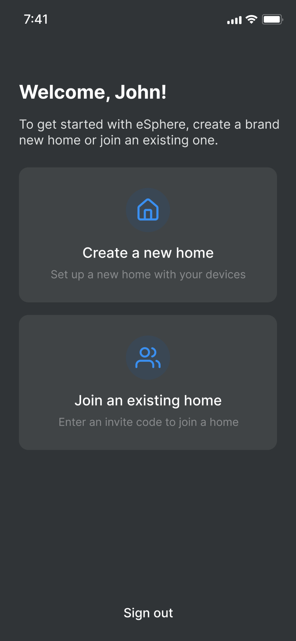 Create a new home screen