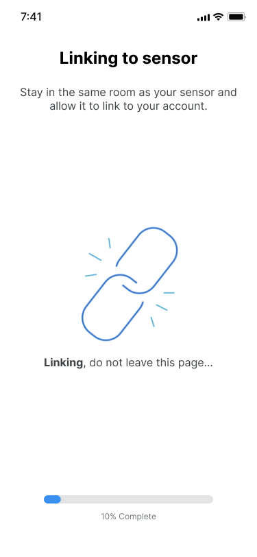 Linking to account screen