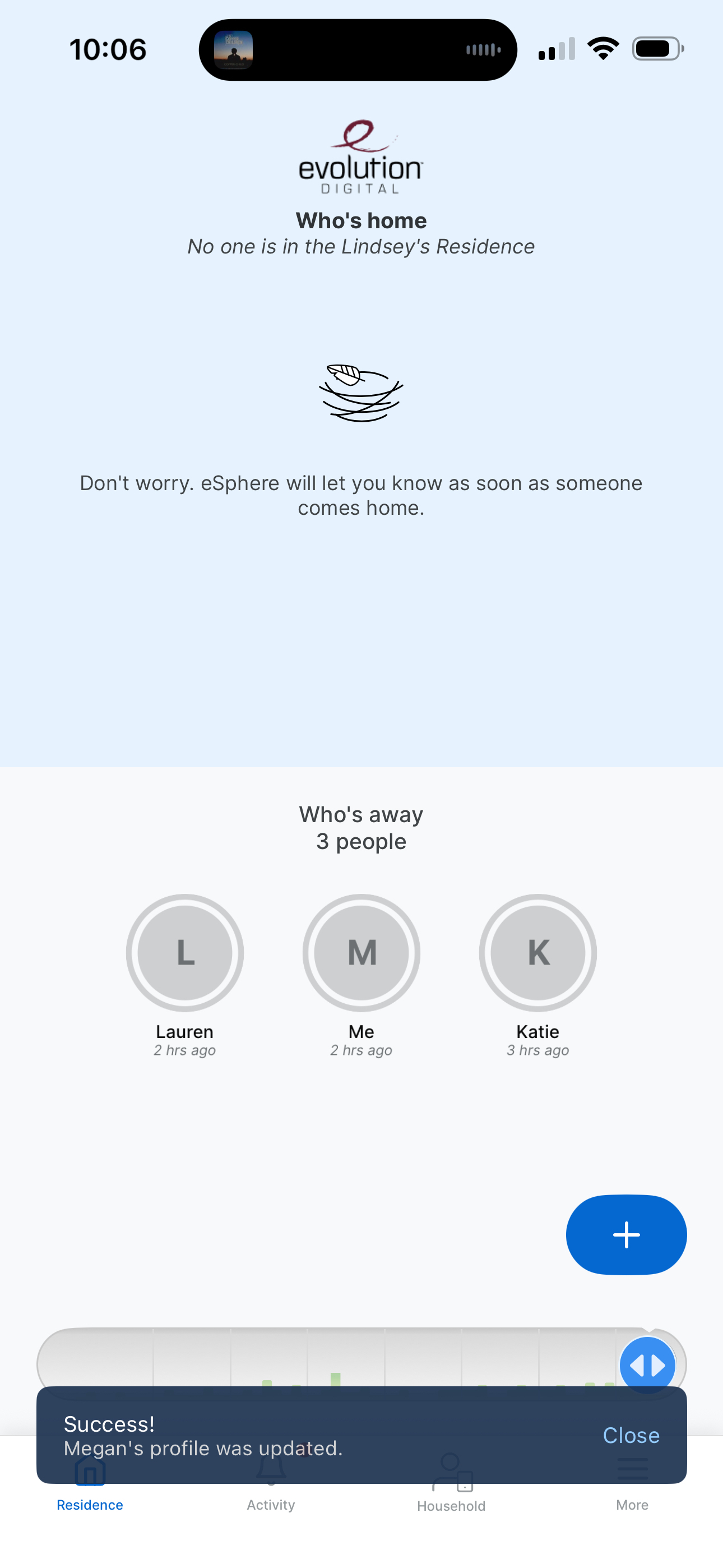 Profile updated success pop-up