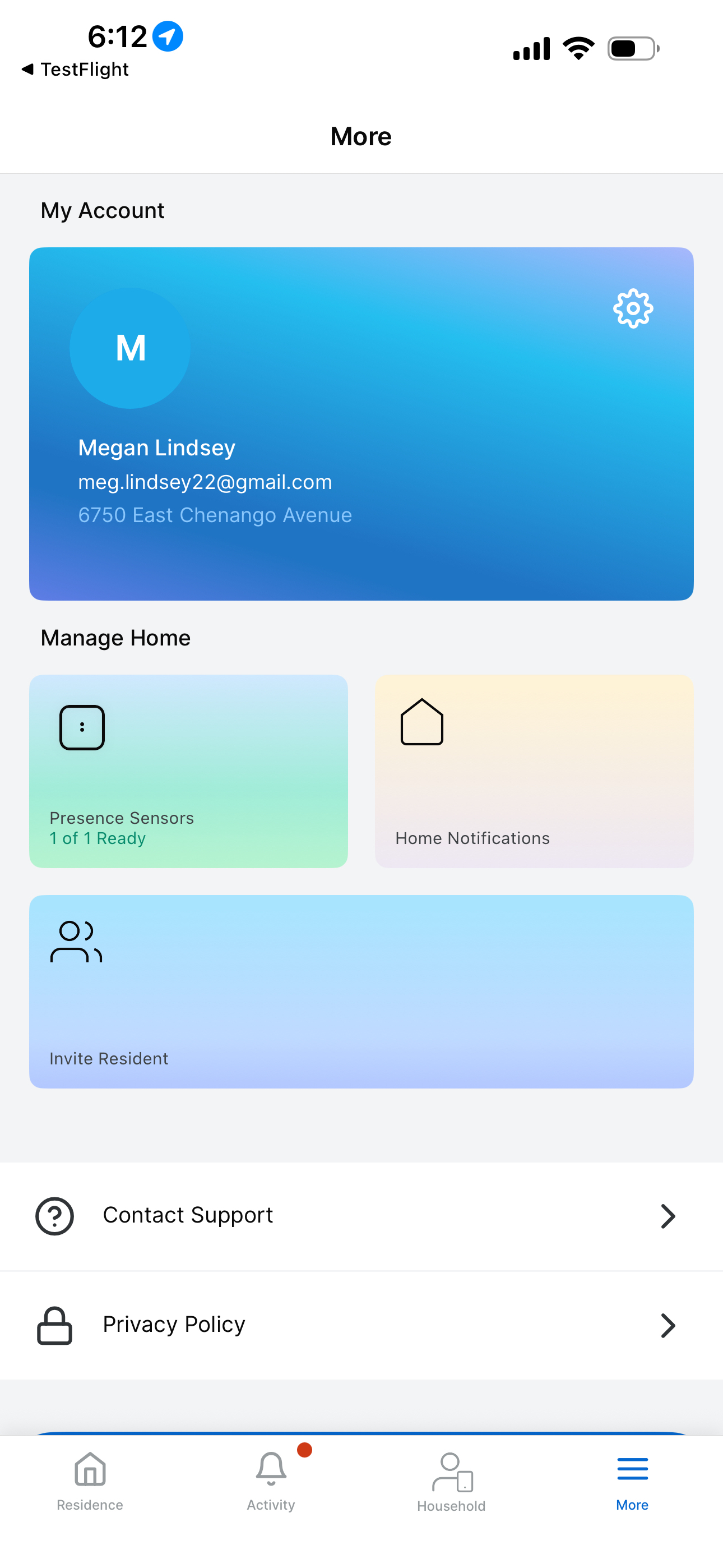 Tapping More in the bottom navigation bar