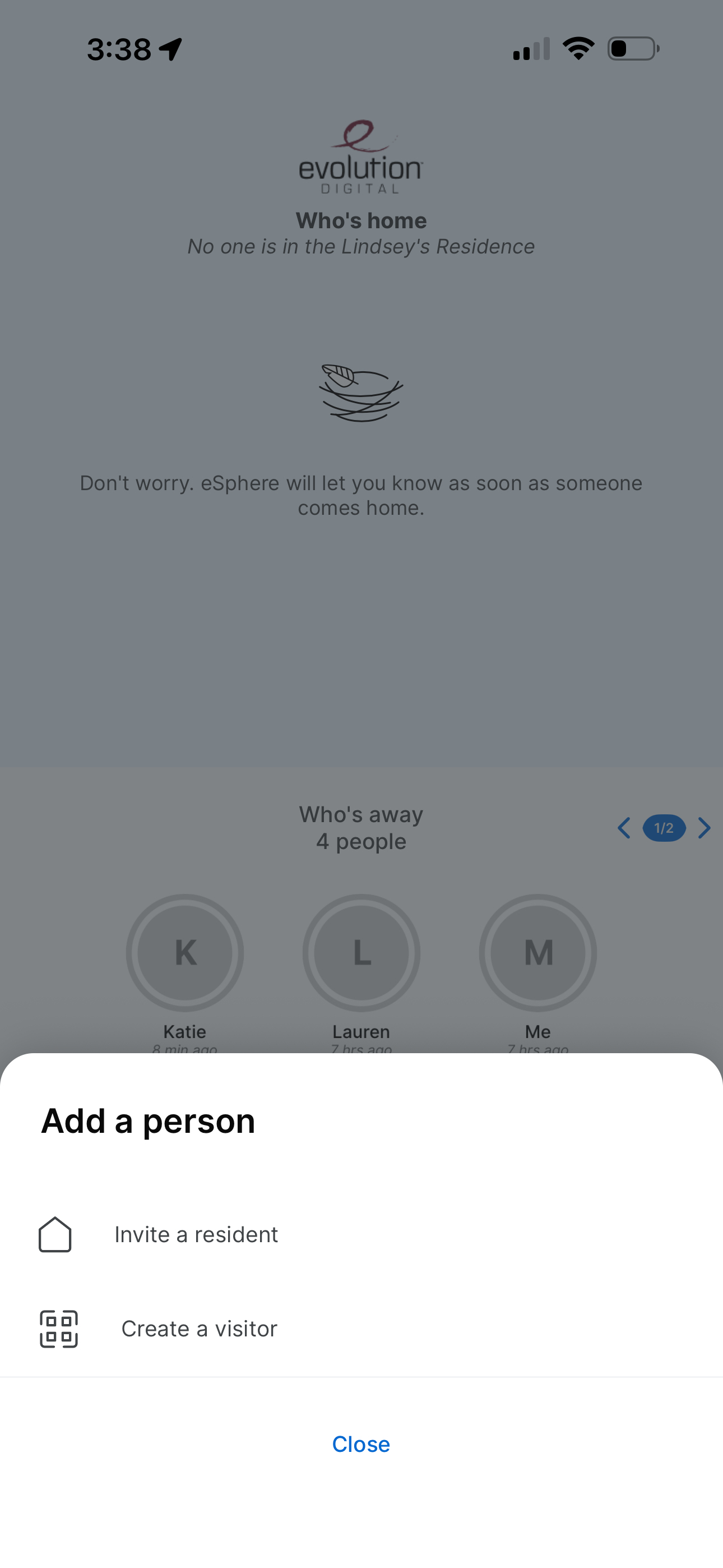 Select Create a visitor from the Add a person pop-up