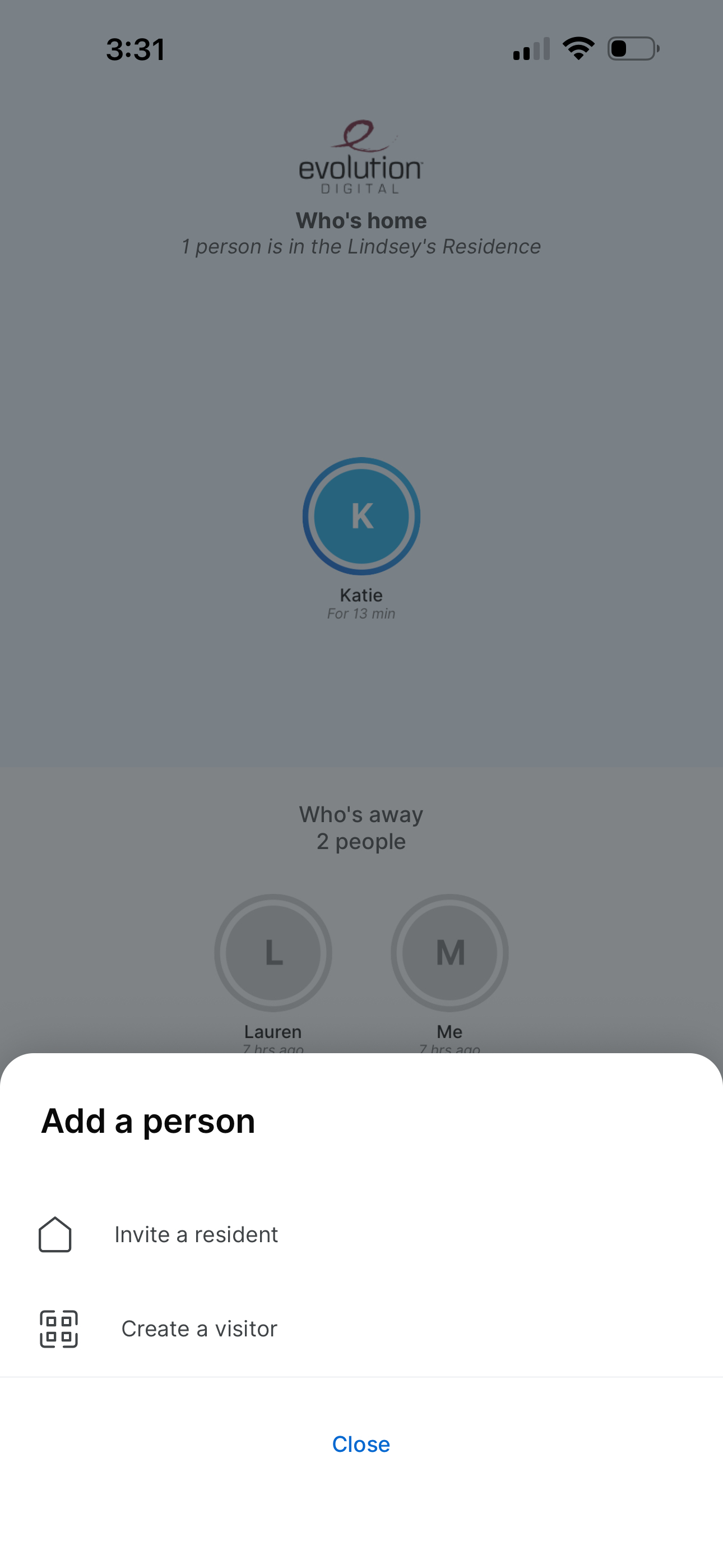 Select Create a visitor from the Add a person pop-up