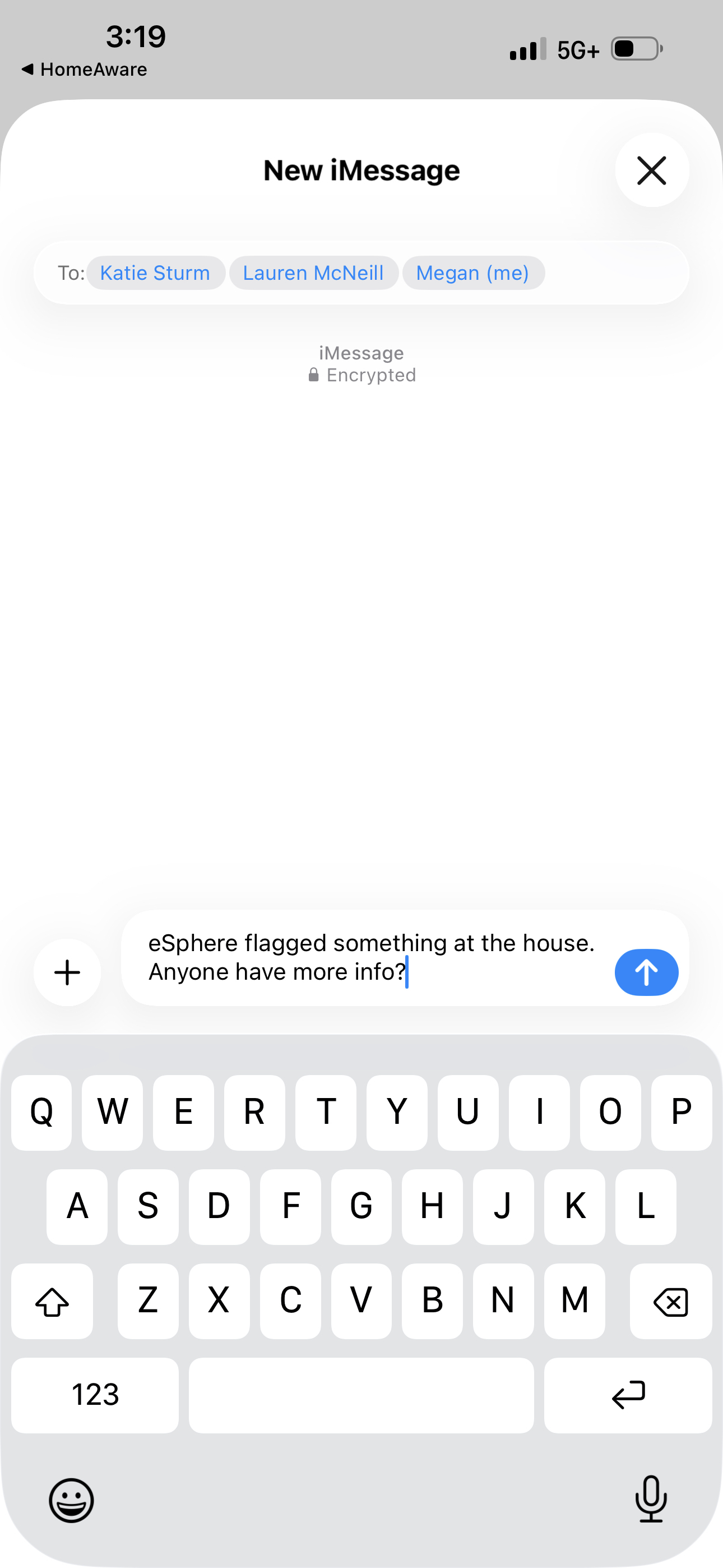 List of household members with names and phone numbers