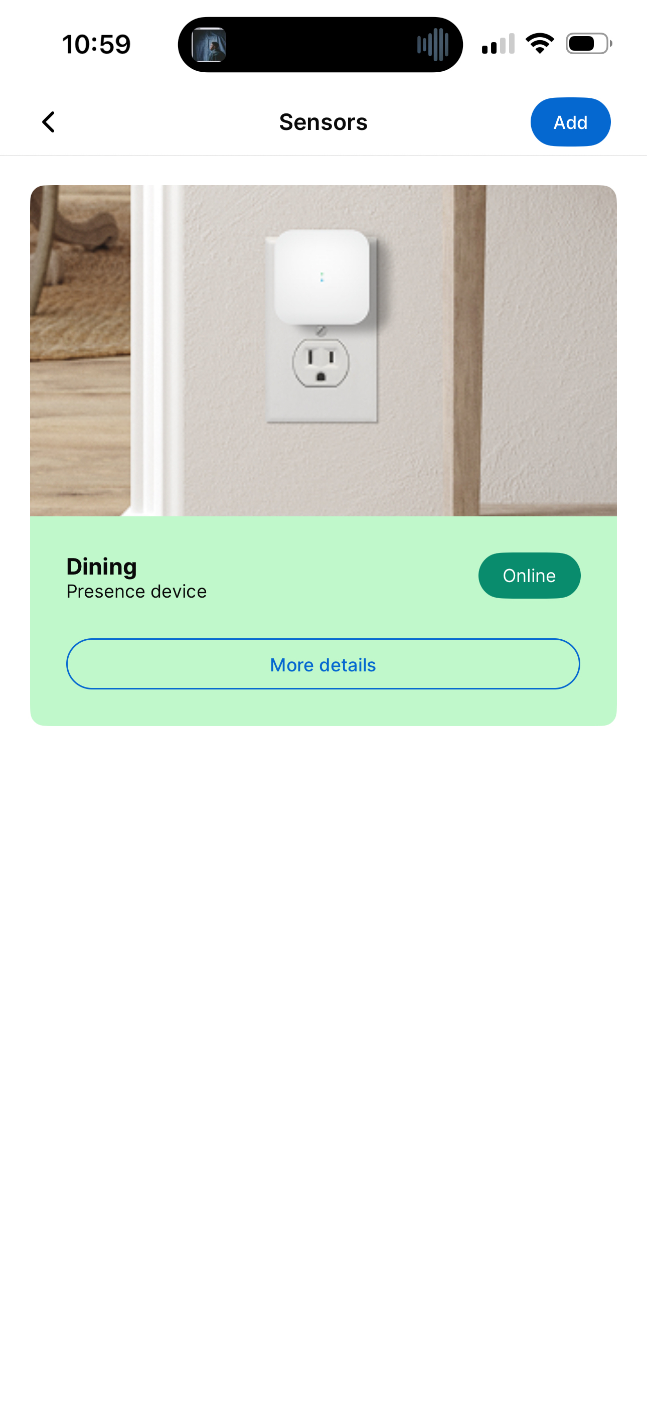 Viewing the list of active sensors